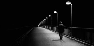 walking alone in the dark